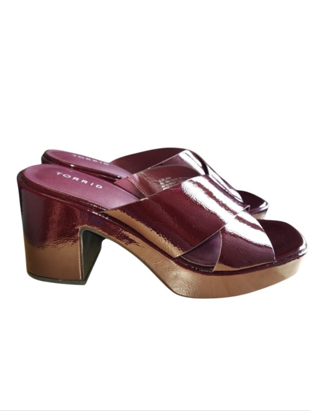 TORRID Burgundy Cross Band Heeled Sandal Size 9WW